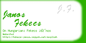 janos fekecs business card